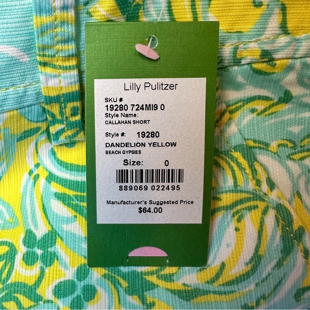Lilly Pulitzer Callahan Shorts Dandelion Yellow Beach Gypsies | Size 0 NWT - Picture 9 of 13